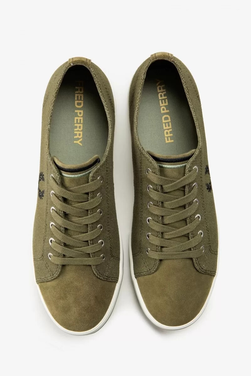 fred perry kingston herren-turnschuhe uniformgrün