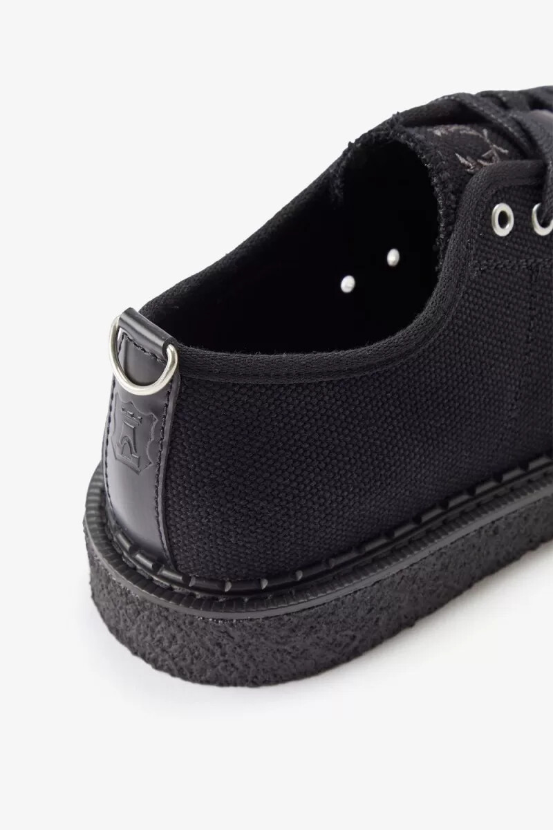 fred perry canvas monkey herren-sneaker schwarz