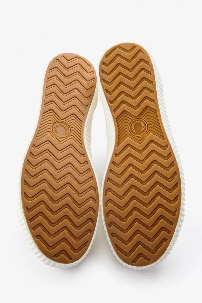 fred perry hughes low herren-sneaker hellbeige kobaltblau