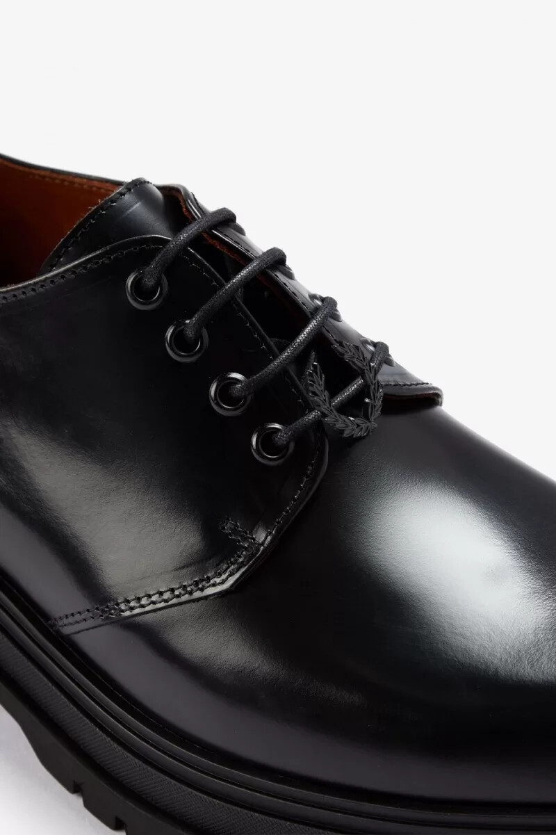 fred perry derby herren-loafer schwarz