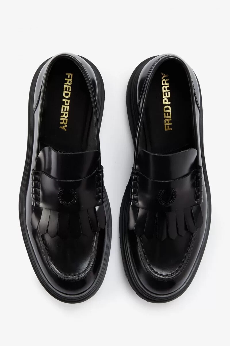 fred perry herren-loafer schwarz