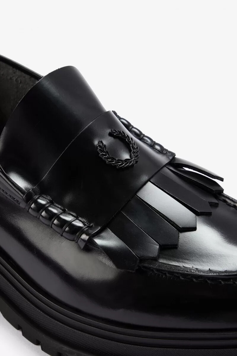 fred perry herren-loafer schwarz
