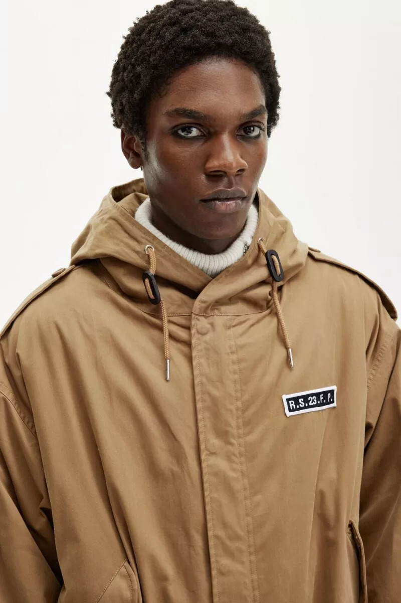fred perry herrenparka mit print grün