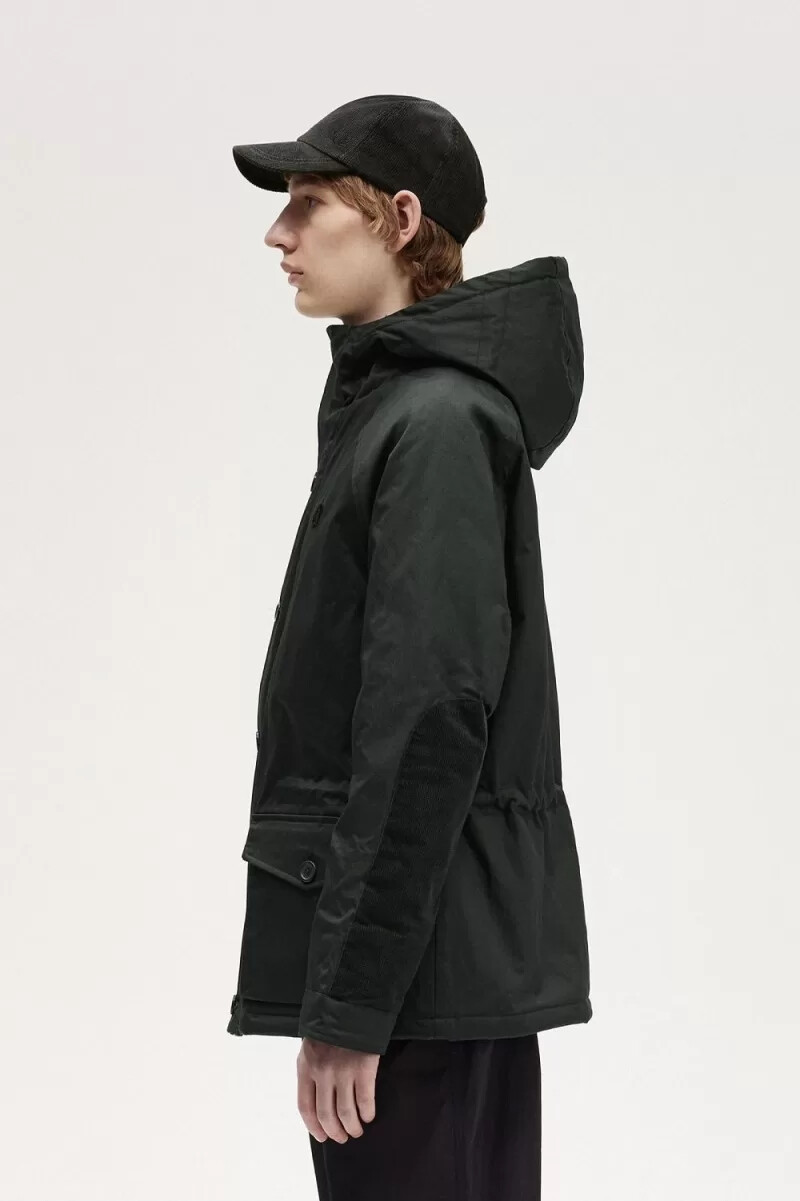 fred perry short snorkel herrenparka nachtgrün