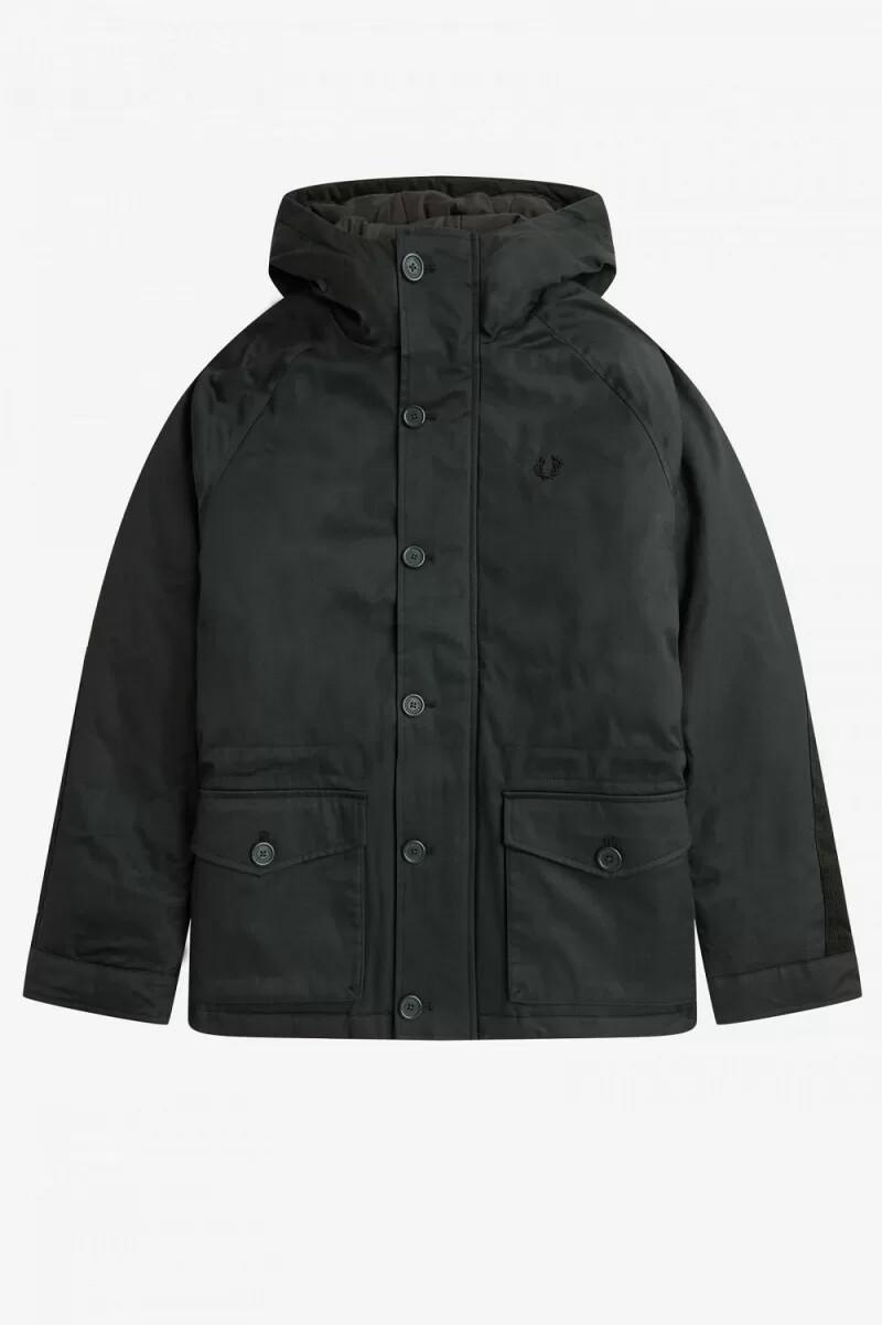 fred perry short snorkel herrenparka nachtgrün
