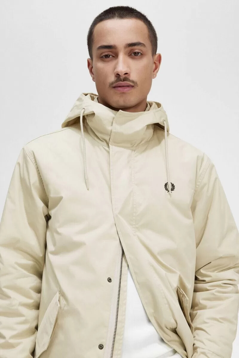 fred perry kurzer wattierter herrenparka hellmint