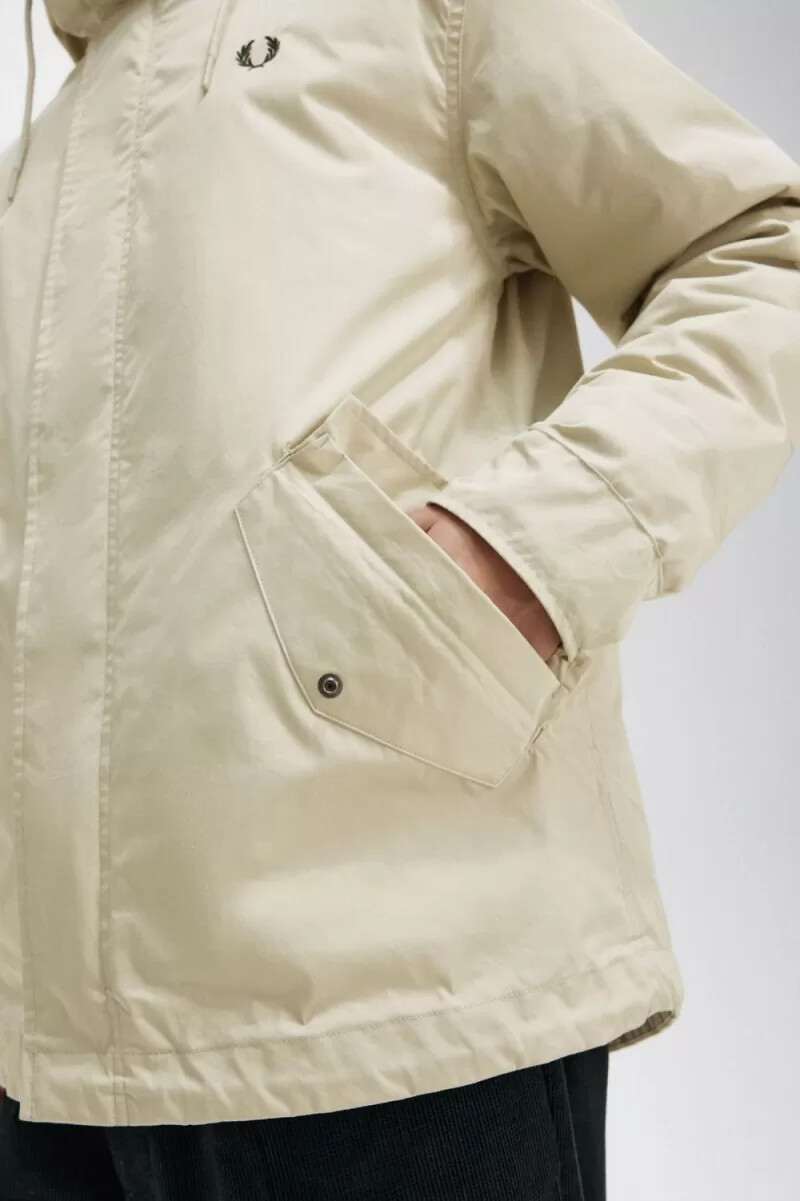 fred perry kurzer wattierter herrenparka hellmint