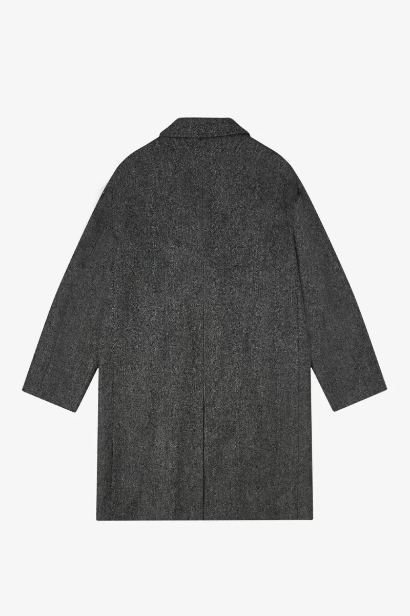 fred perry herren-parka zweireihig schwarz