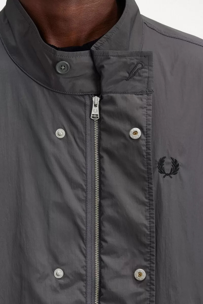 fred perry herrenparka mit geradem saum gunmetal