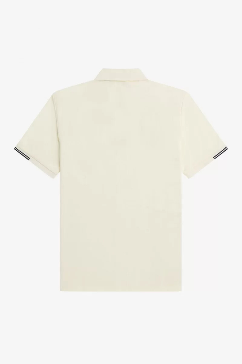 fred perry herren-poloshirt mit halbem reißverschluss beige