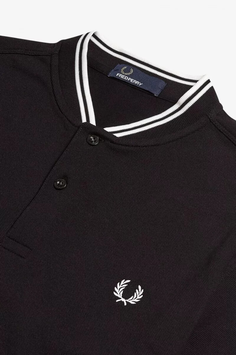 fred perry herren-polohemd mit bomberkragen schwarz