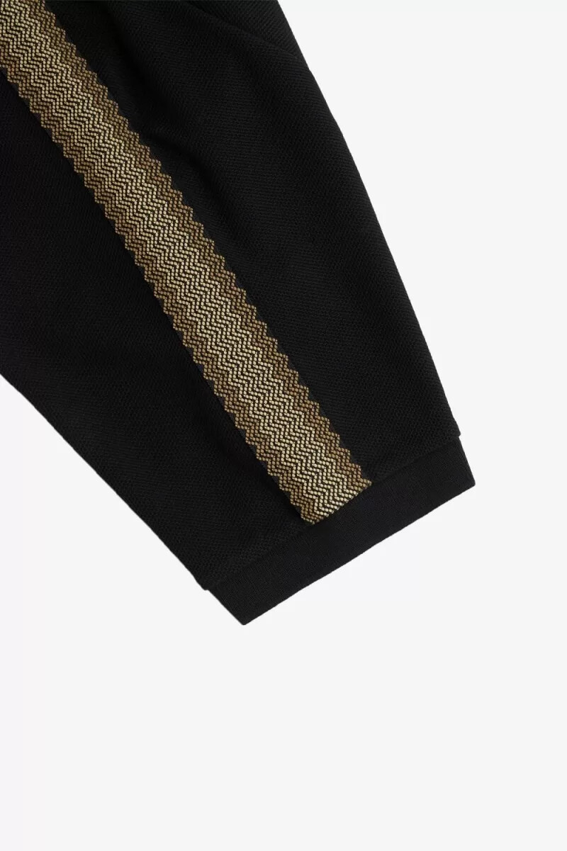 fred perry herren-poloshirt mit wabenmuster schwarz