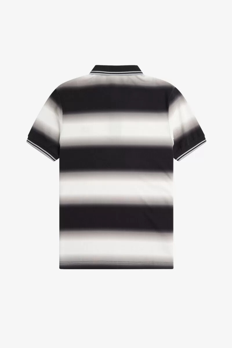 fred perry herren-poloshirt mit farbverlauf und streifen schneeweiß