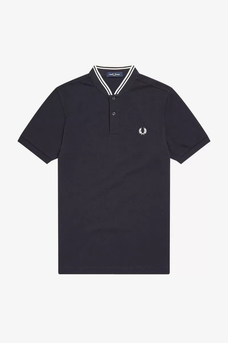 fred perry herren-polohemd mit bomberkragen marineblau