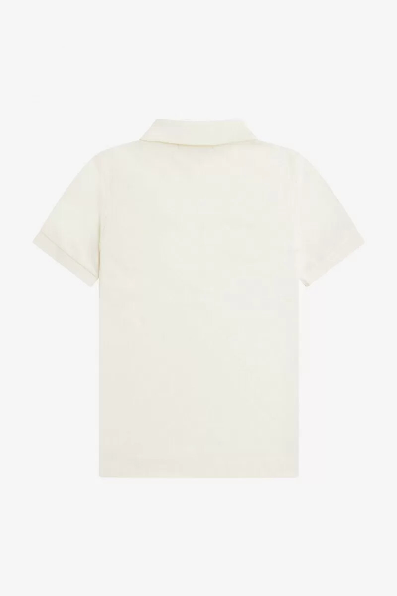 fred perry poloshirt für herren mit strukturierter oberfläche und reißverschlusskragen beige