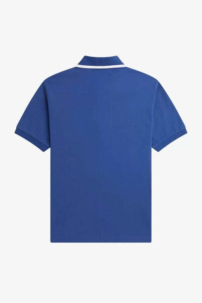 fred perry herren-poloshirt mit halbem reißverschluss königsblau