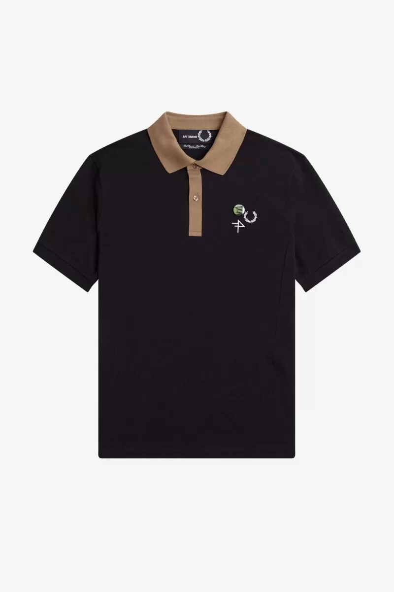 fred perry poloshirt für herren mit kontrastkragen schwarz