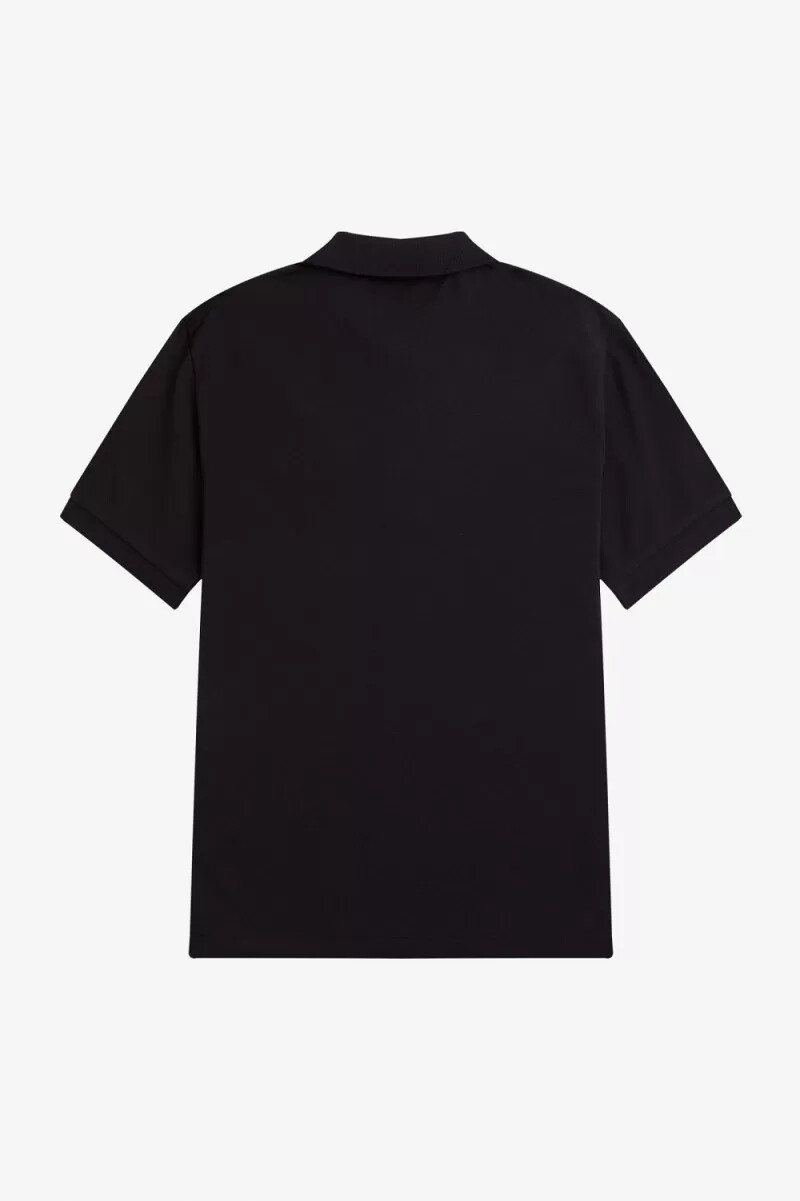 fred perry poloshirt für herren mit kontrastkragen schwarz