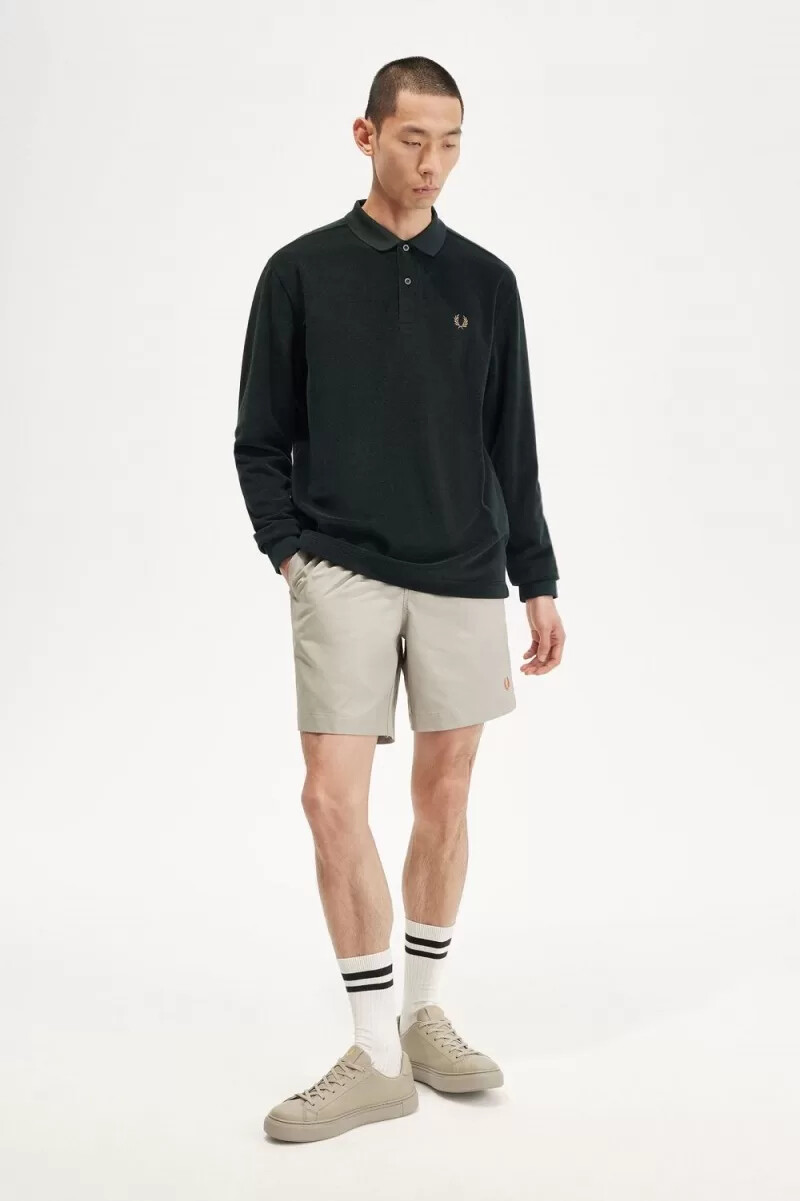 fred perry herren-polohemd aus frottee nachtgrün