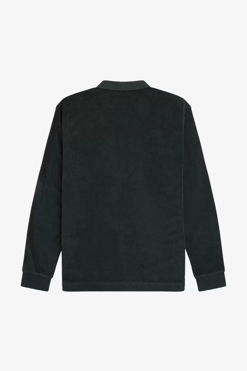 fred perry herren-polohemd aus frottee nachtgrün