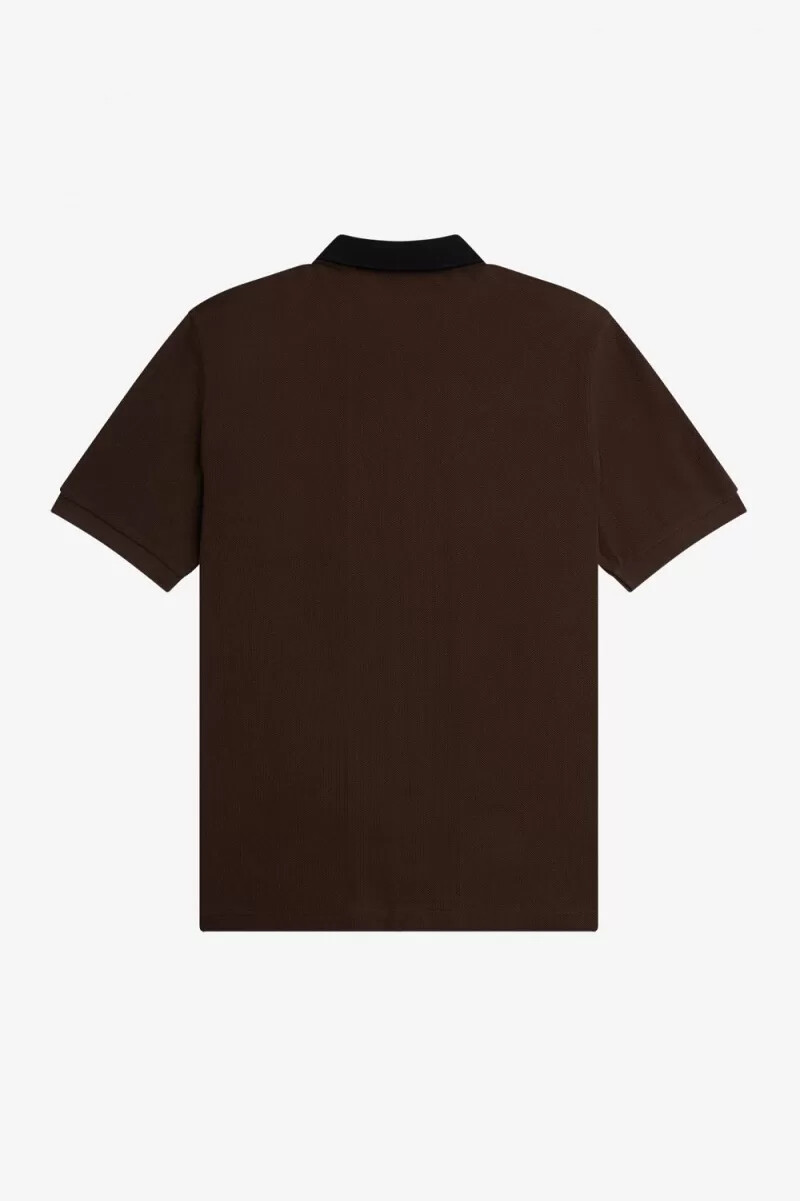 fred perry herren-polohemd mit reißverschluss farbe burnt tobacco