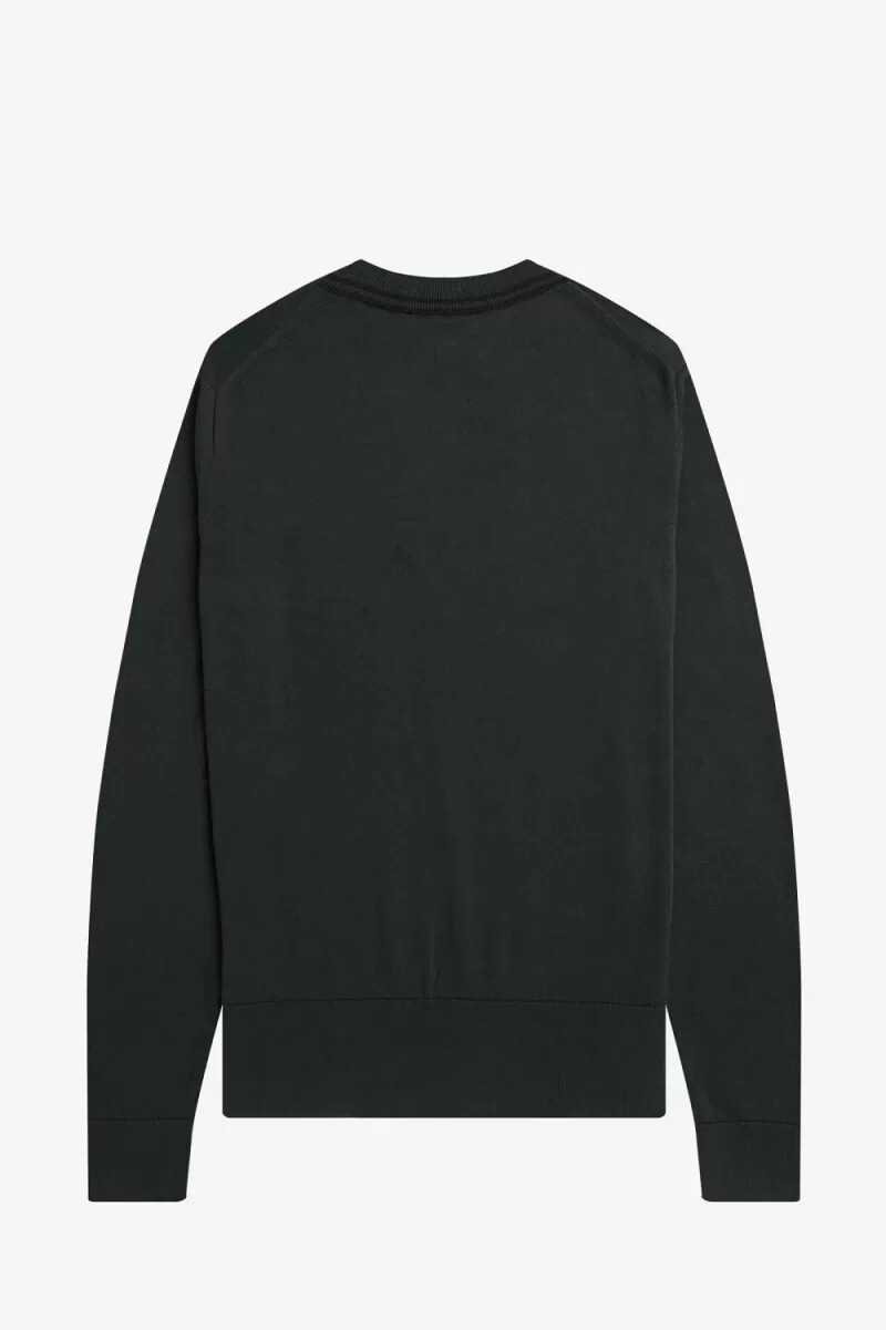 fred perry herrenpullover mit v-ausschnitt nachtgrün