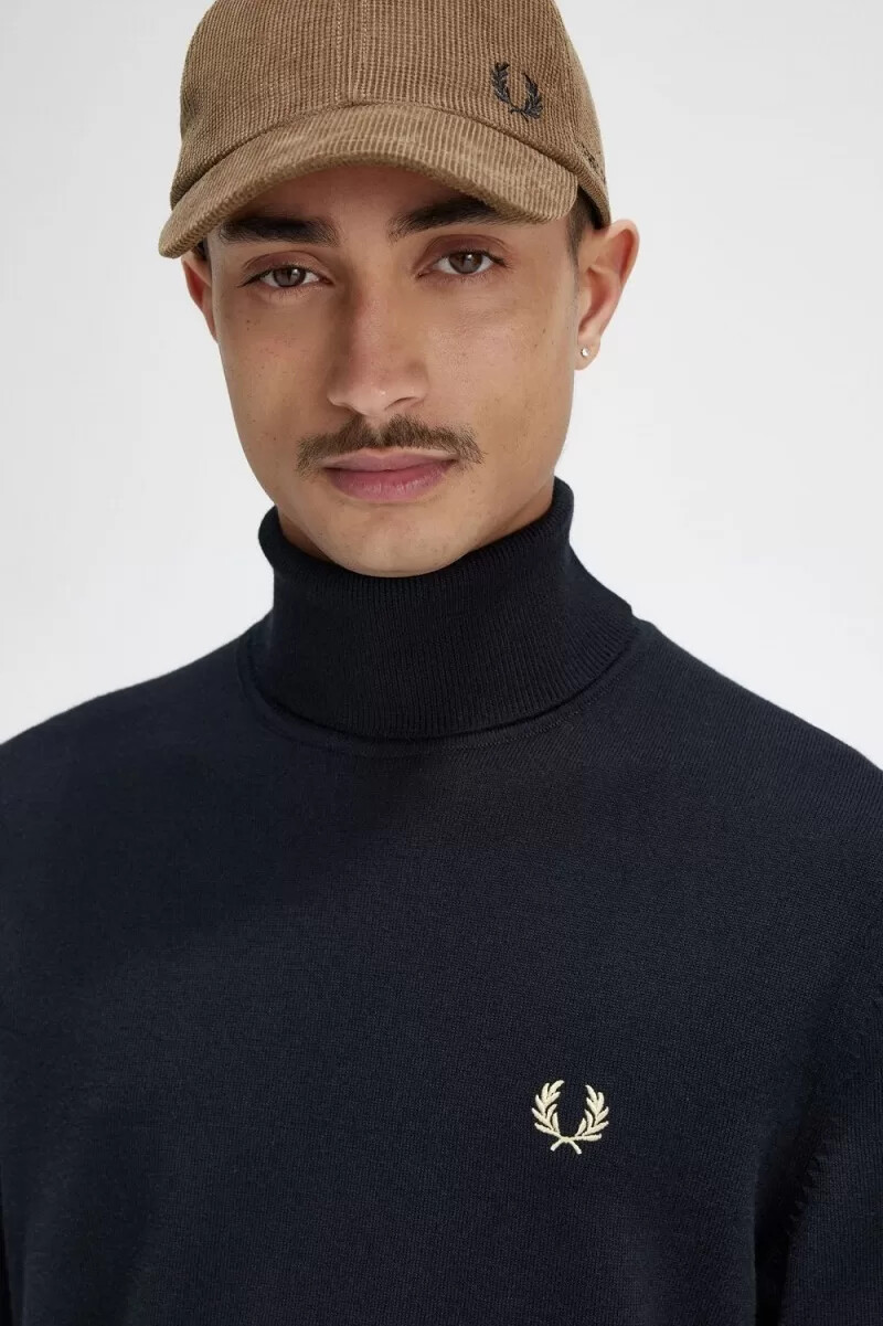 fred perry rollkragenpullover für herren schwarz