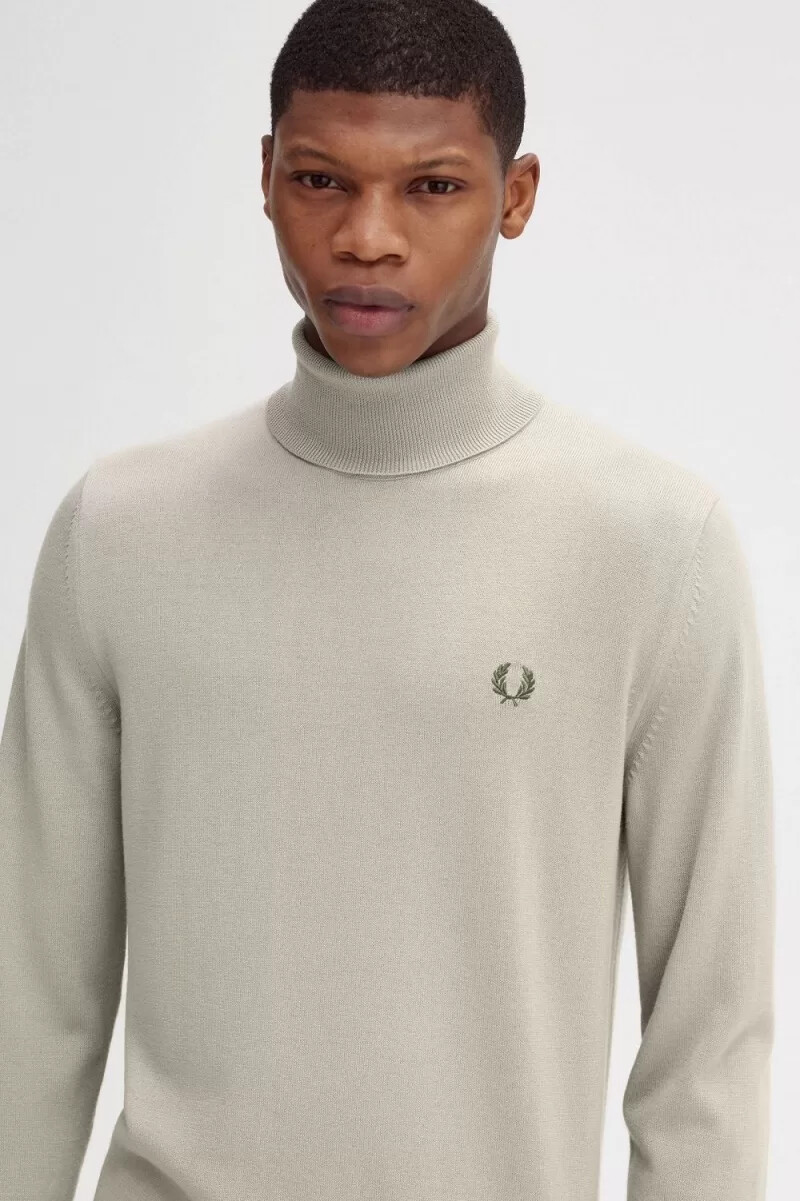 fred perry rollkragenpullover für herren dunkelbraun
