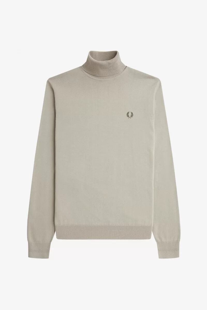 fred perry rollkragenpullover für herren dunkelbraun