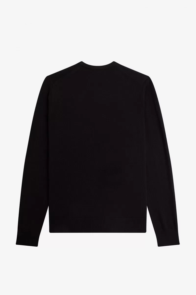 fred perry klassischer herrenpullover mit rundhalsausschnitt schwarz