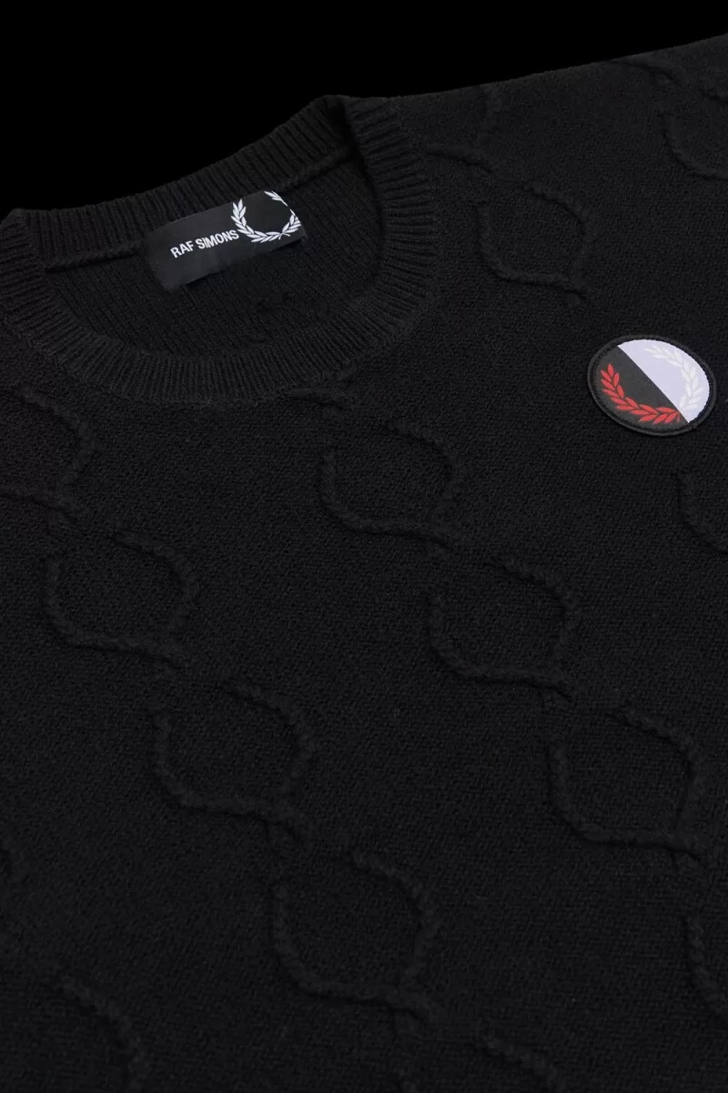 fred perry oversized lorbeerkranz herrenpullover schwarz