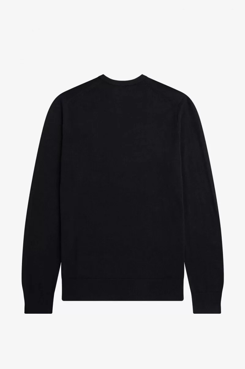 fred perry klassischer herrenpullover mit rundhalsausschnitt marineblau
