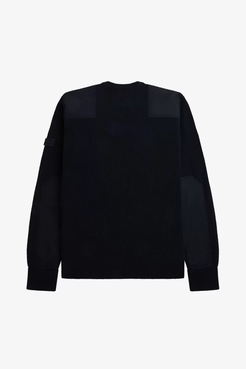 fred perry herrenpullover mit patch-details schwarz