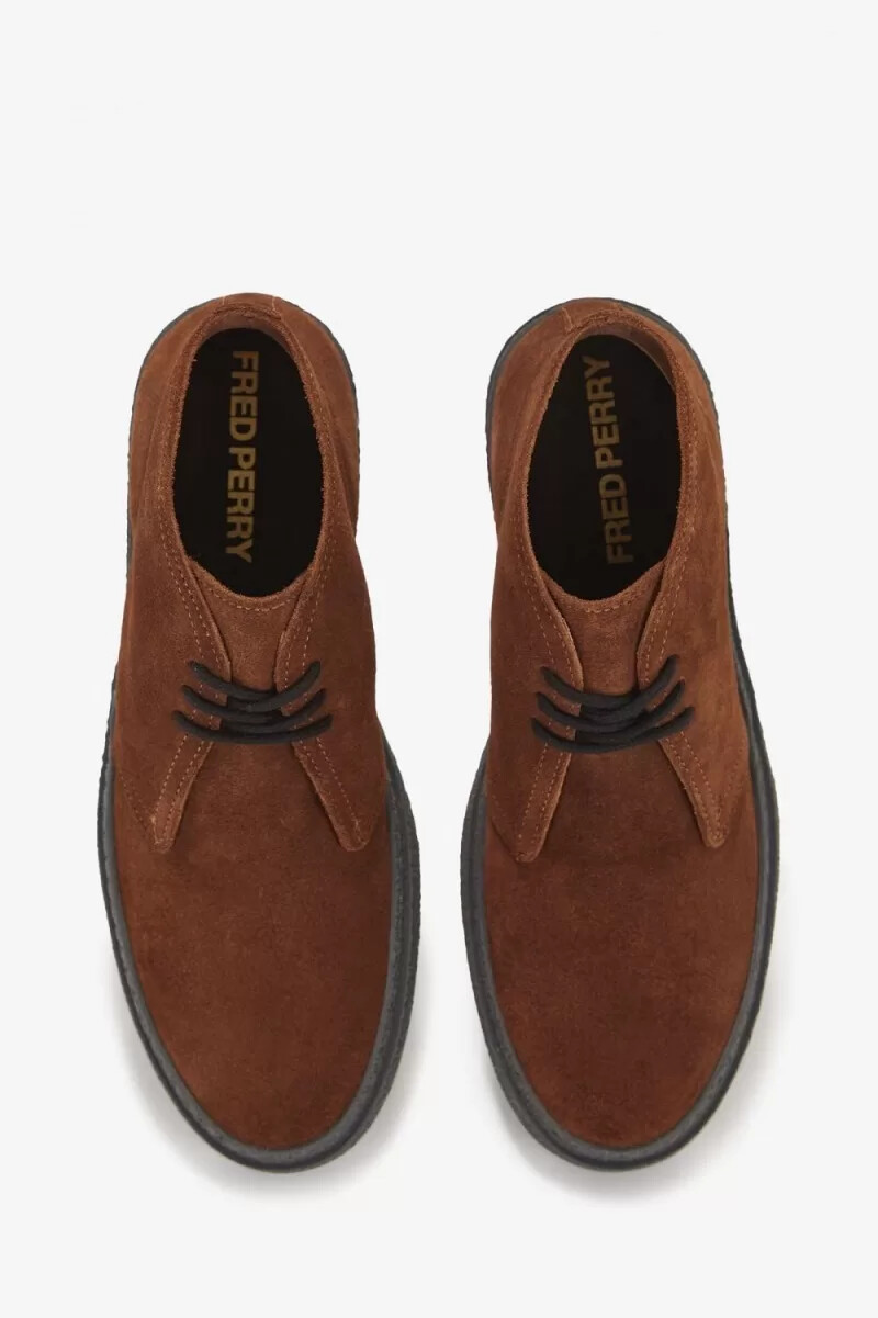fred perry hawley herrenstiefel rotbraun