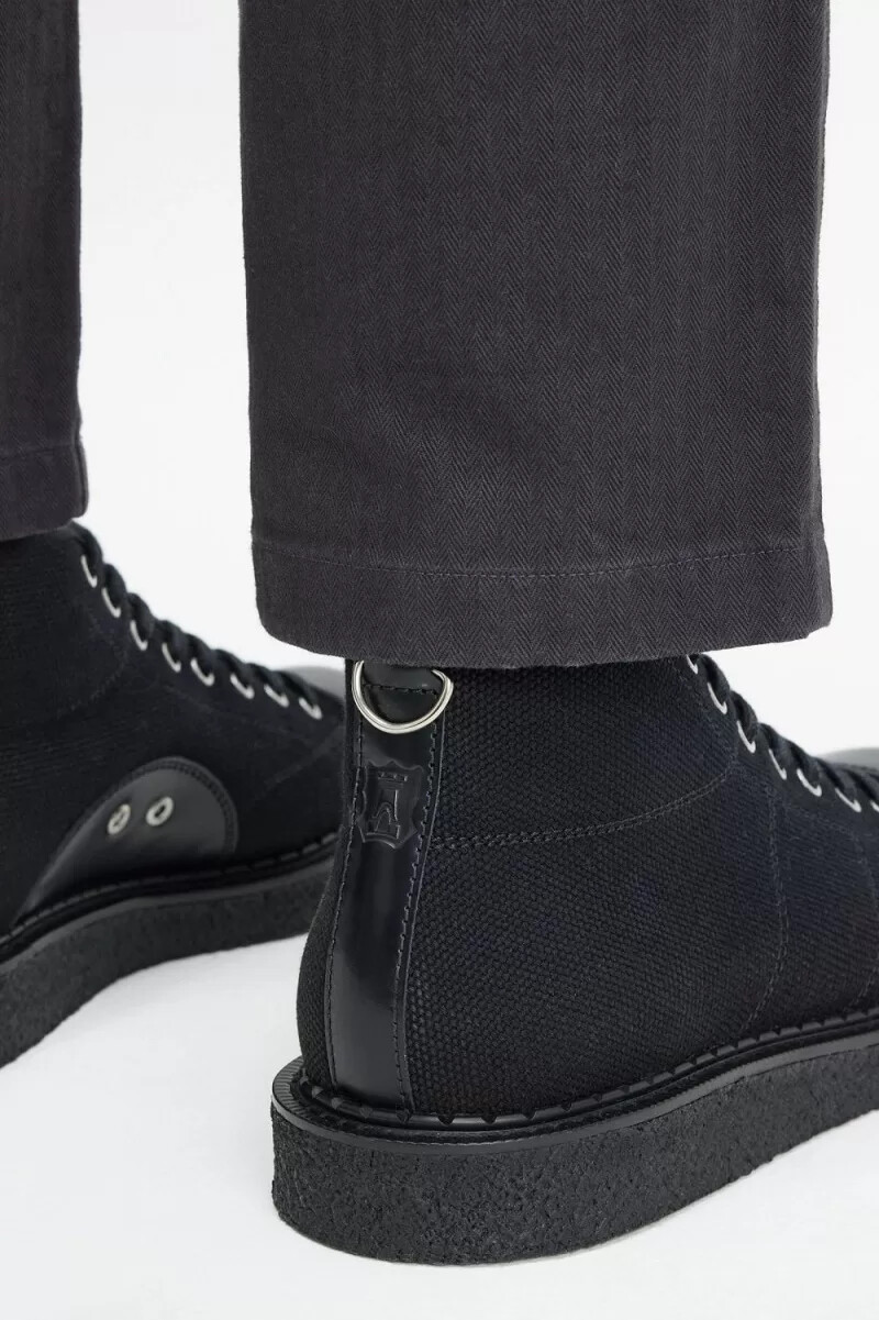 fred perry canvas monkey herrenstiefel schwarz