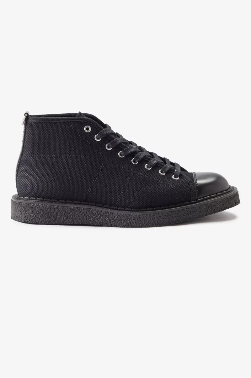 fred perry canvas monkey herrenstiefel schwarz
