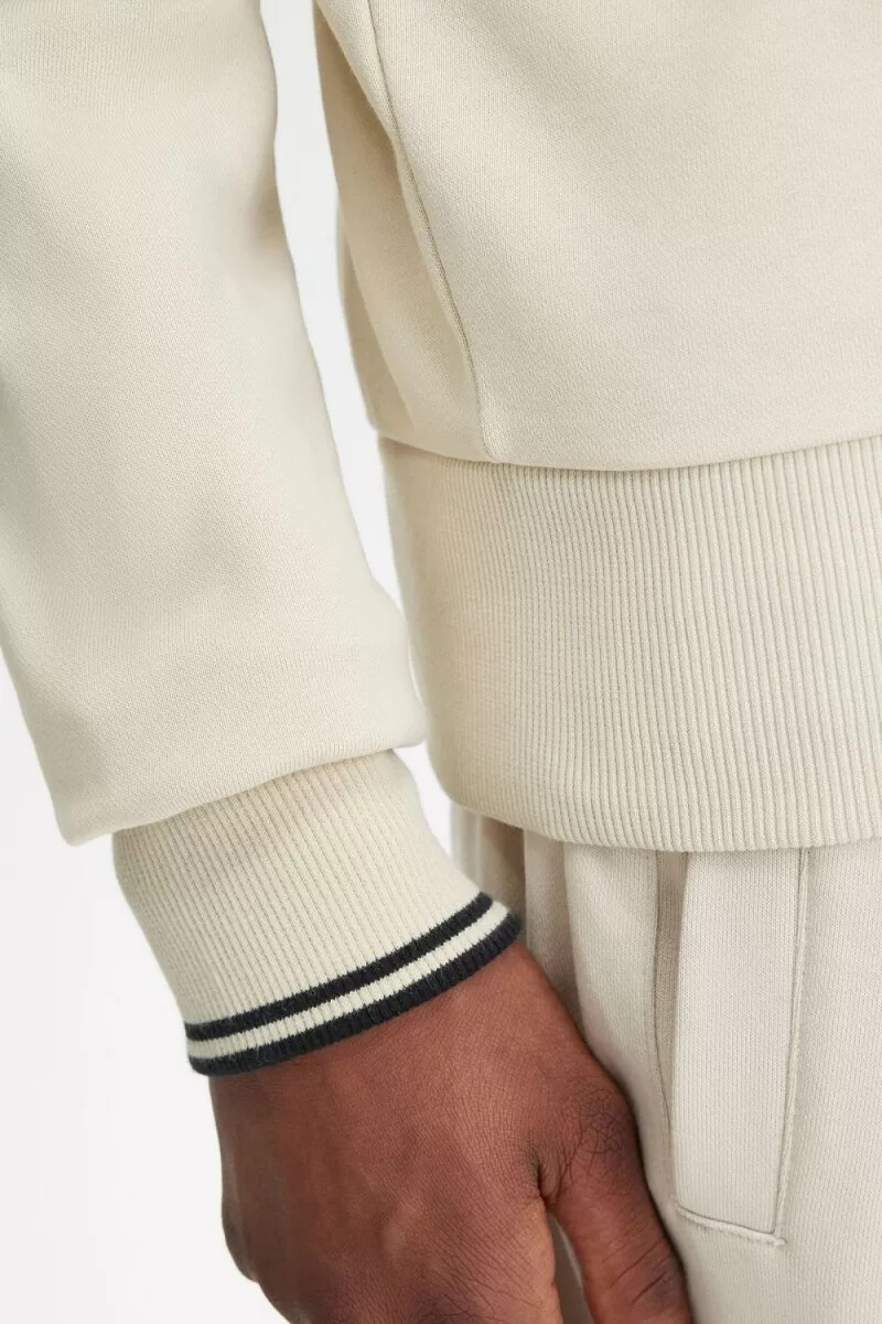 fred perry herren-sweatshirt mit rundhalsausschnitt haferflockenfarben schwarz