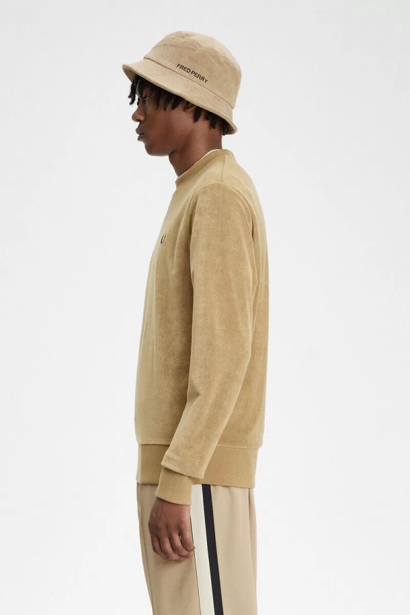fred perry herren-sweatshirt mit rundhalsausschnitt aus frottee grün
