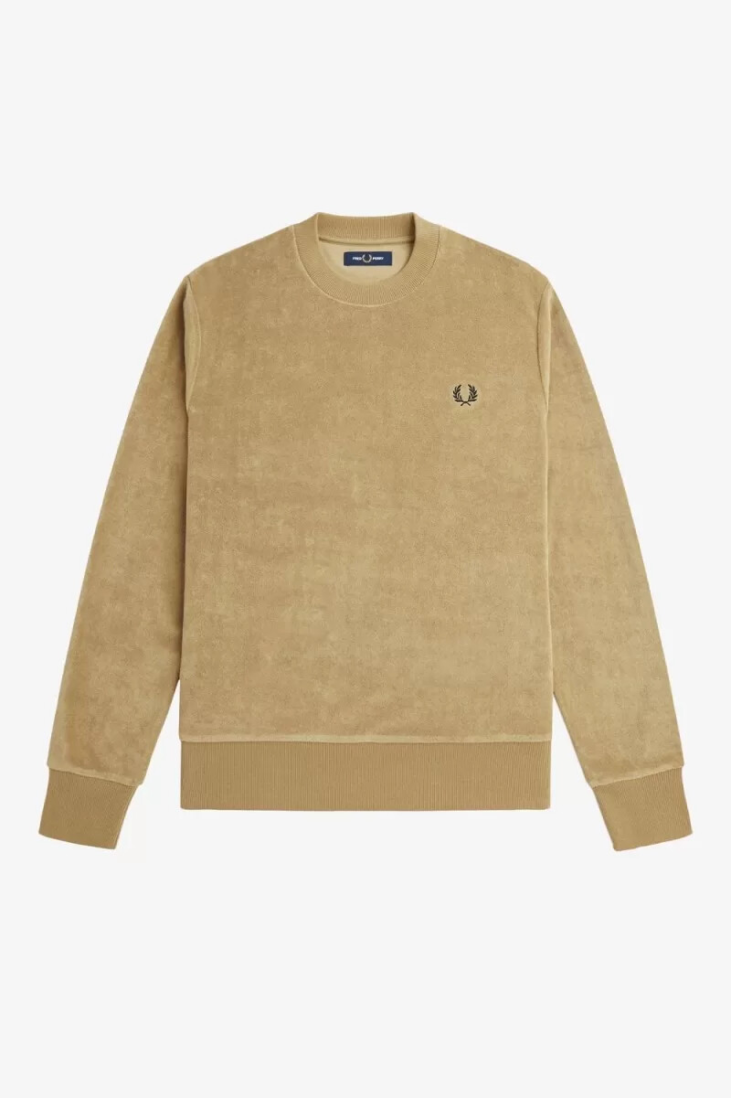 fred perry herren-sweatshirt mit rundhalsausschnitt aus frottee grün