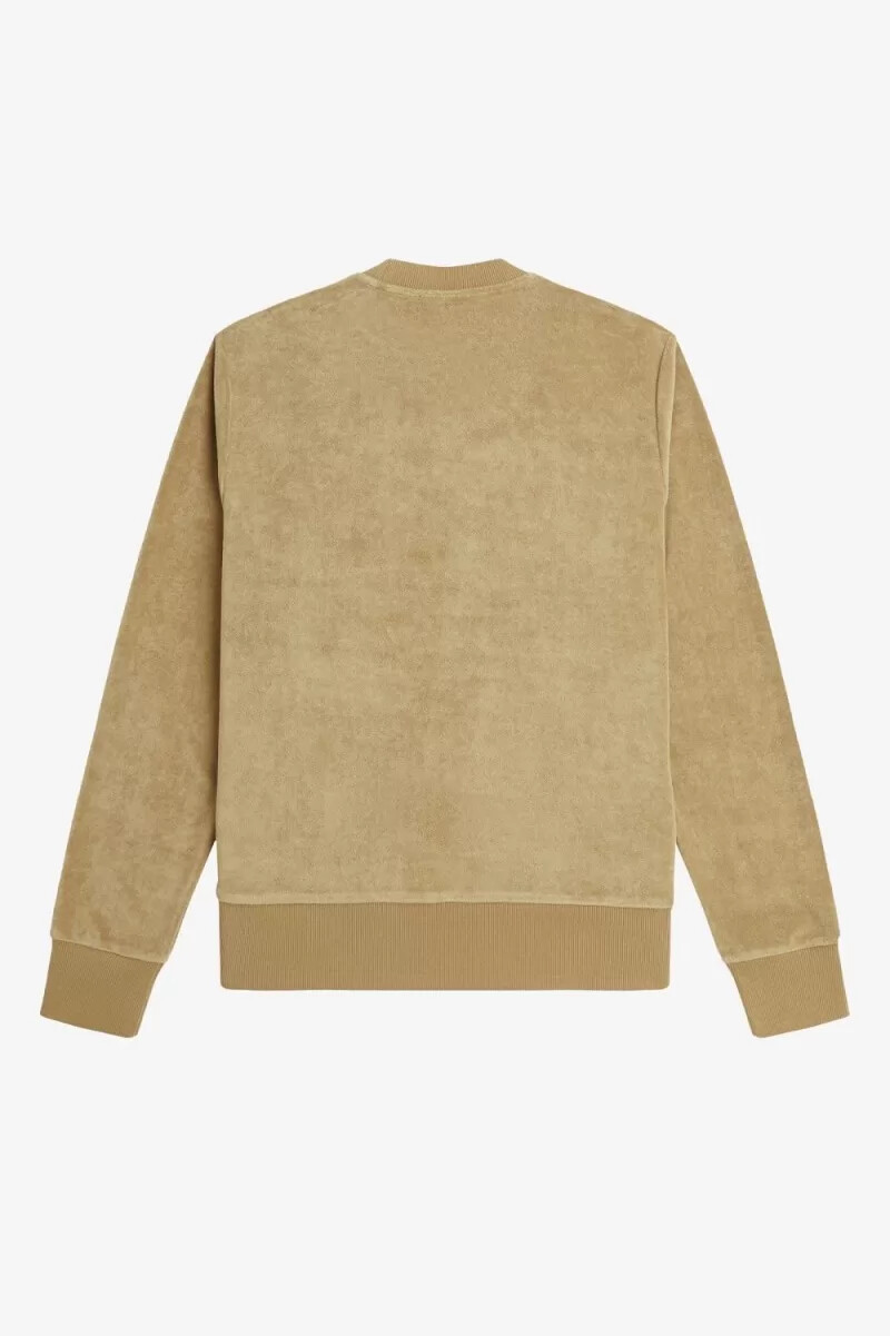fred perry herren-sweatshirt mit rundhalsausschnitt aus frottee grün