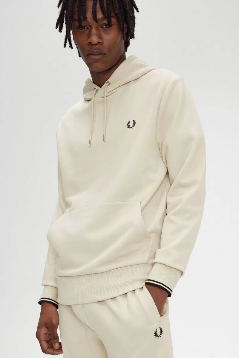 fred perry kapuzenpullover für herren mit farbverlauf haferflocken-schwarz