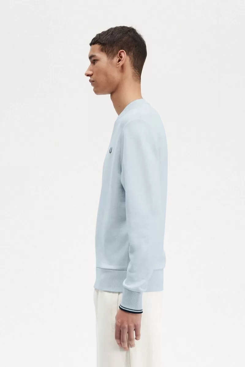 fred perry herren-sweatshirt mit rundhalsausschnitt hellblau