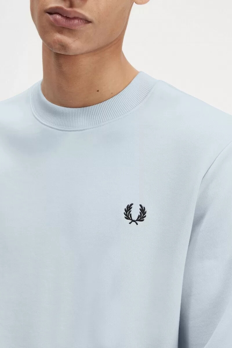 fred perry herren-sweatshirt mit rundhalsausschnitt hellblau