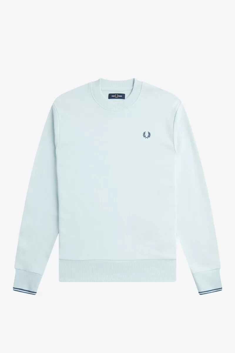 fred perry herren-sweatshirt mit rundhalsausschnitt hellblau mitternachtsblau