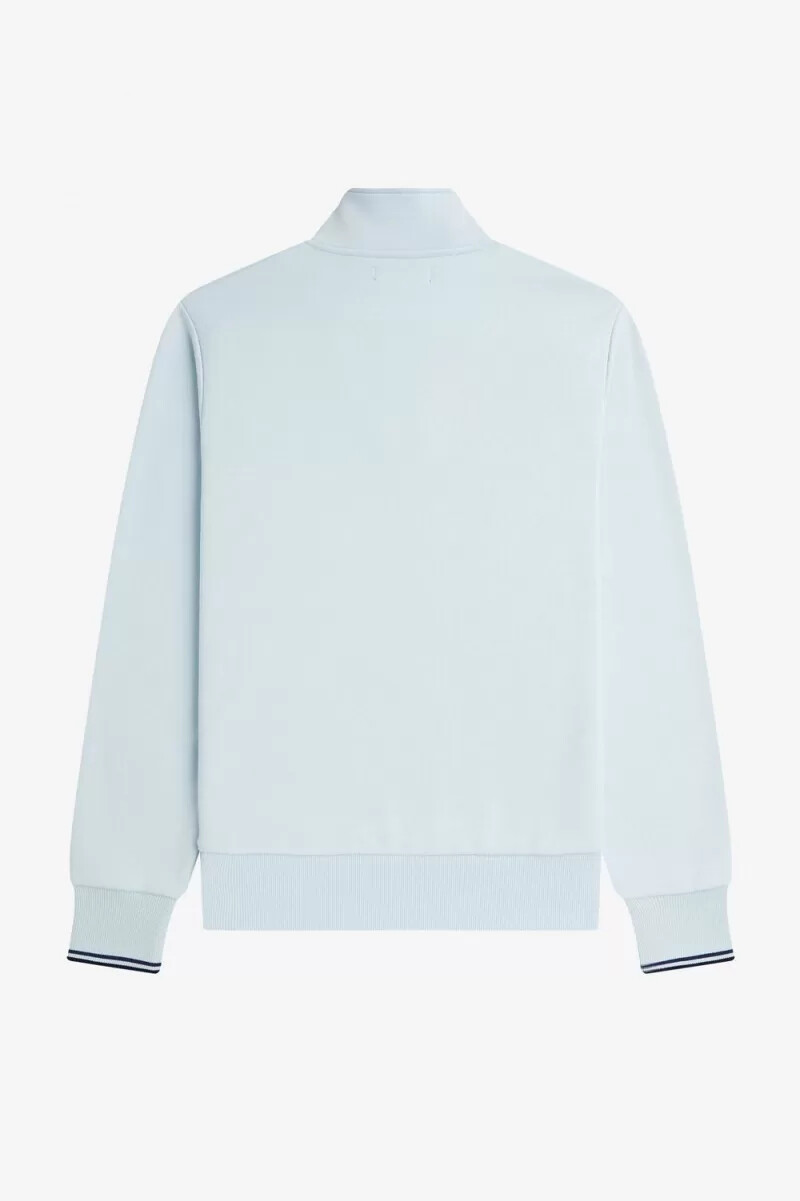 fred perry herren-sweatshirt mit halbem reißverschluss hellblau