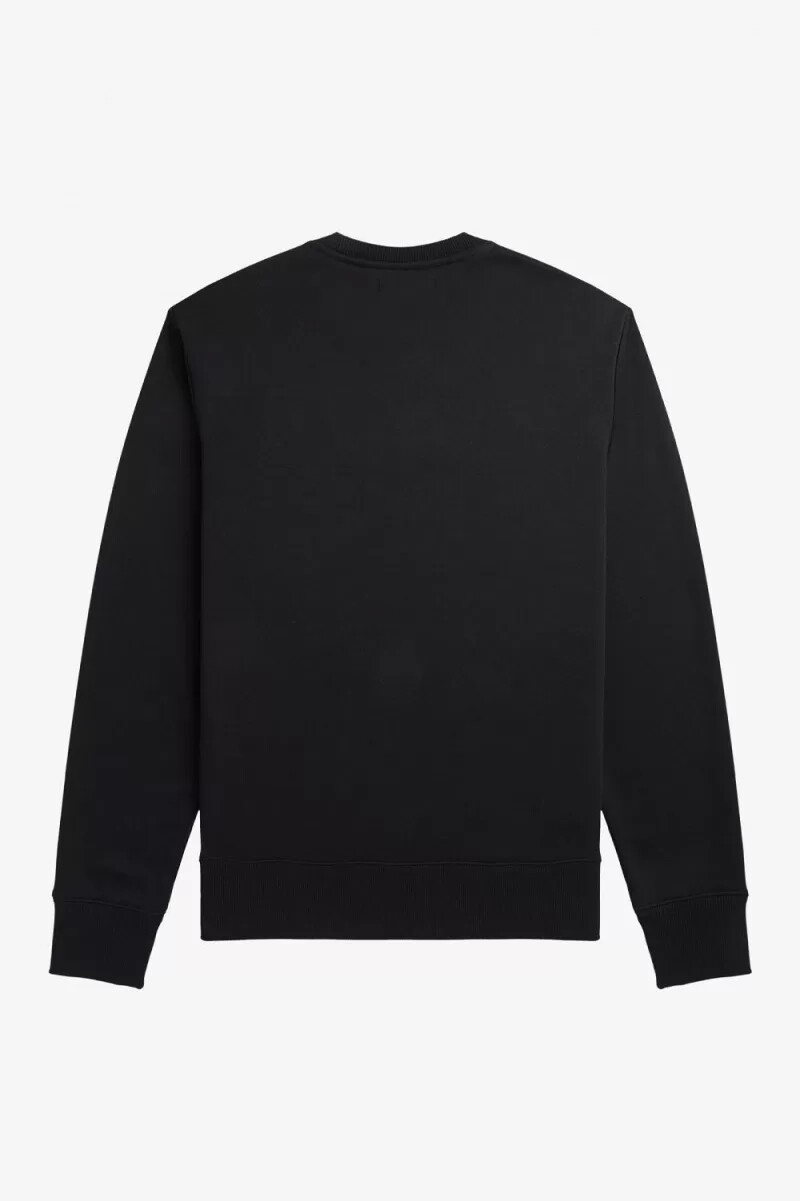 fred perry herren-sweatshirt mit stickerei schwarz