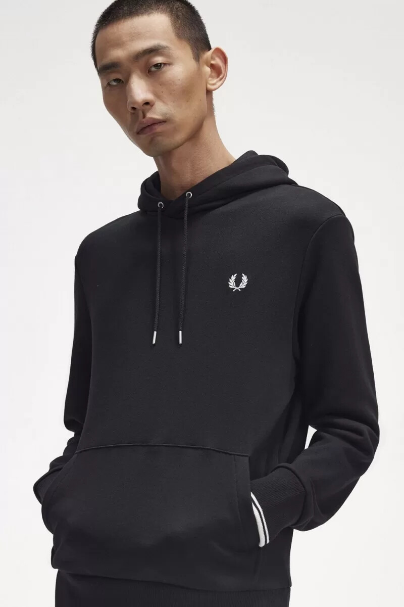 fred perry kapuzenpullover für herren schwarz