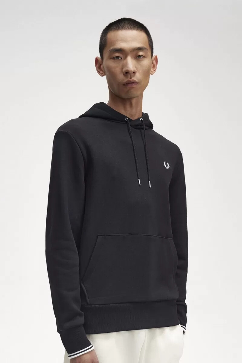 fred perry kapuzenpullover für herren schwarz