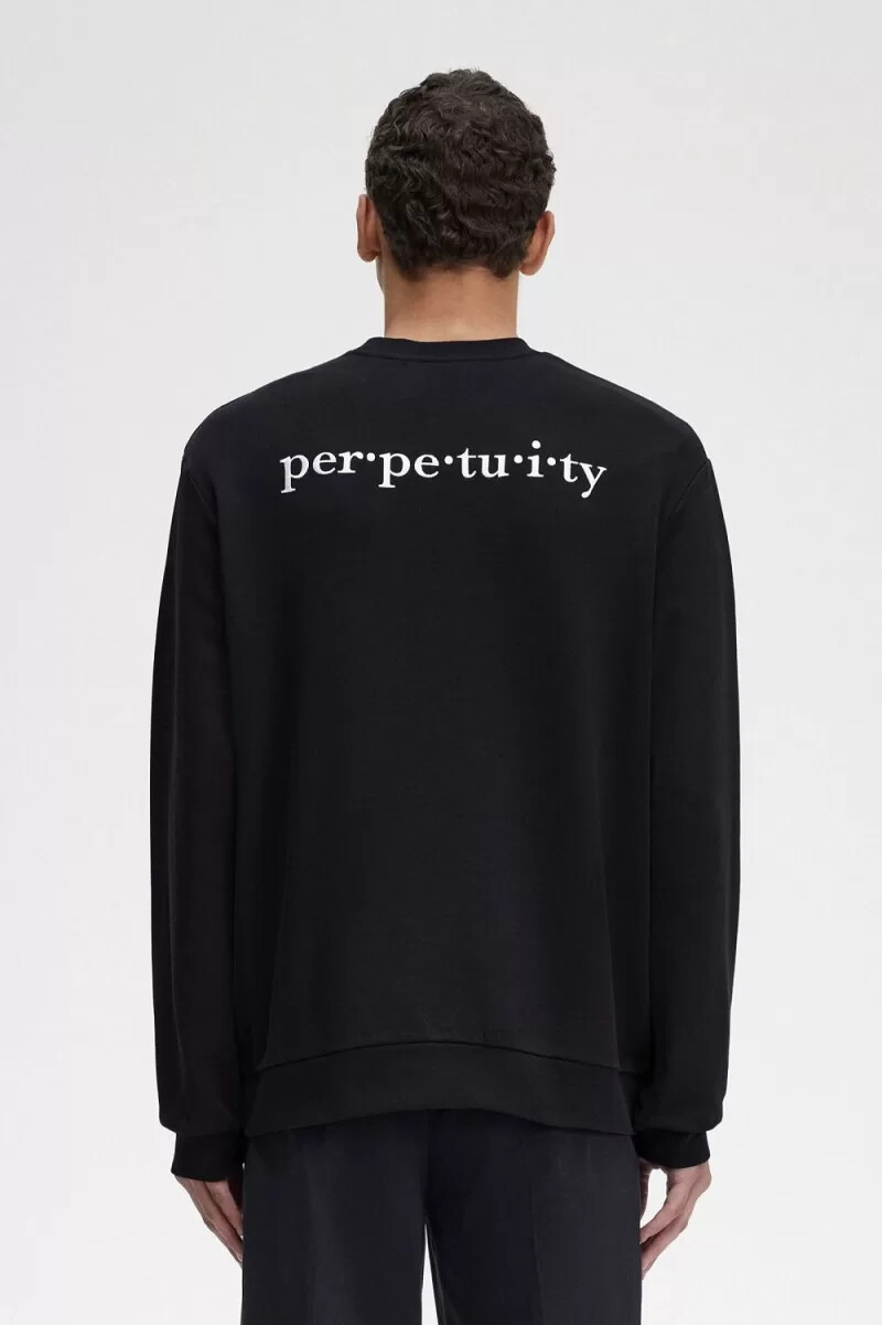 fred perry herren-sweatshirt mit stickerei schwarz