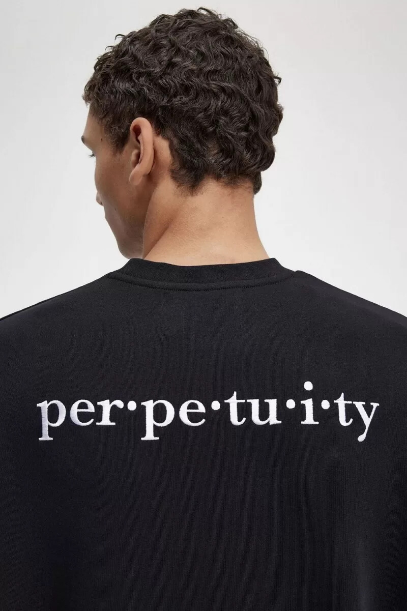 fred perry herren-sweatshirt mit stickerei schwarz
